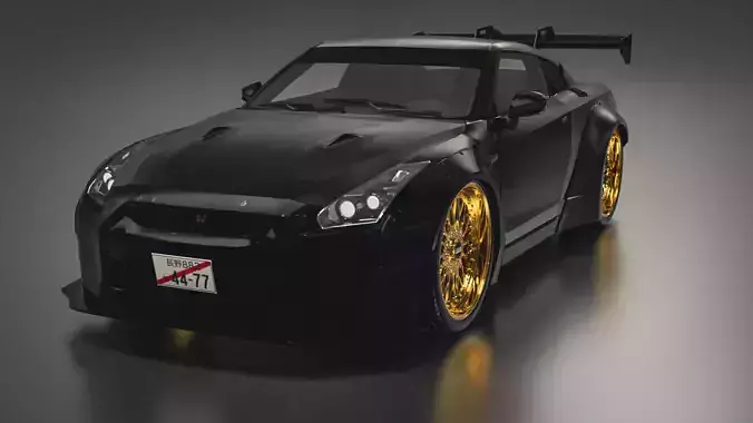 Nissan GTR R35 JDM style Low-poly 3D model