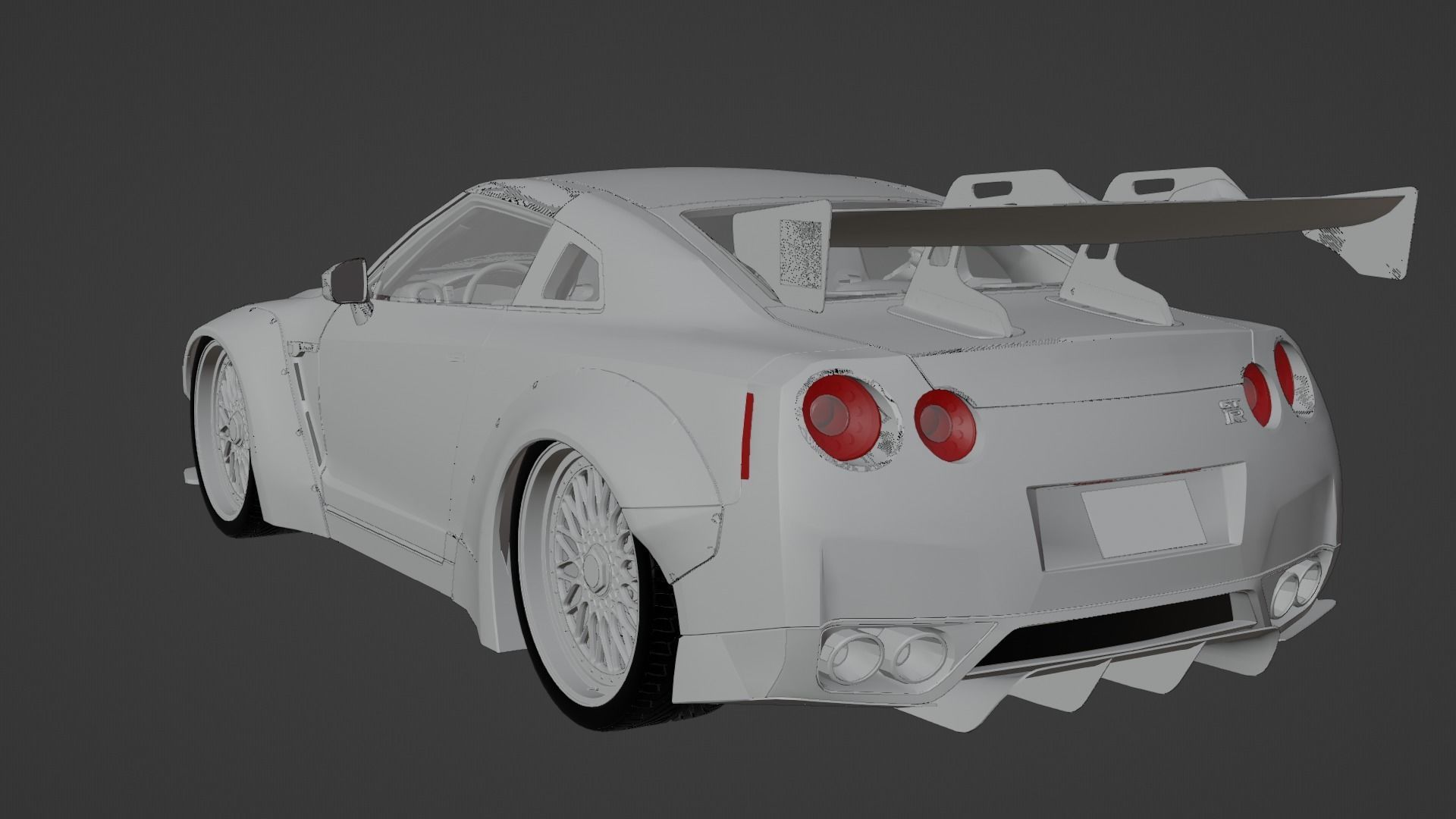Nissan GTR R35 JDM style Low-poly 3D model_11