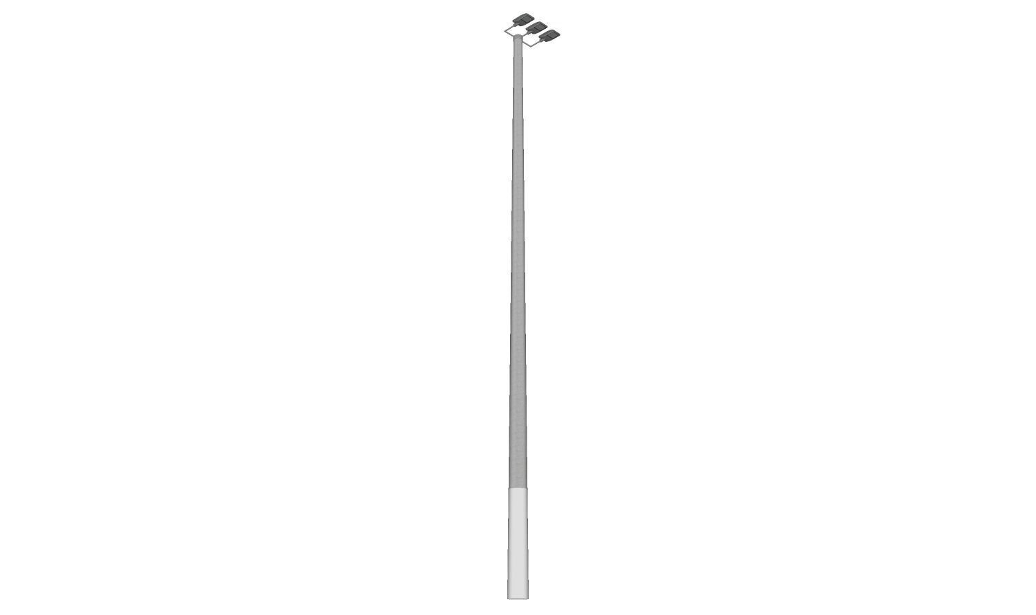 Concrete Lamp Post - Light Pole - Light Post - Street Light 17 3D model_2