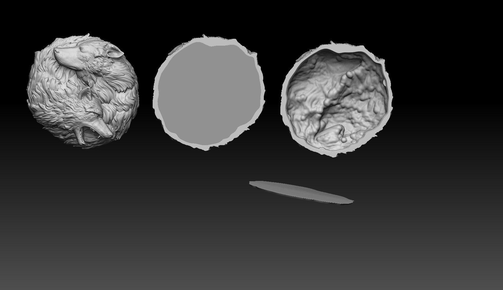 Wolf pendant 3D print model_14