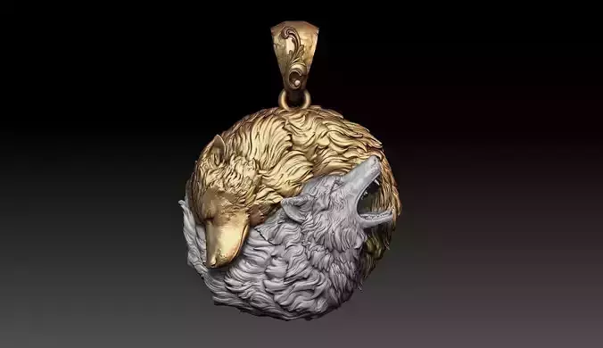 Wolf pendant 3D print model