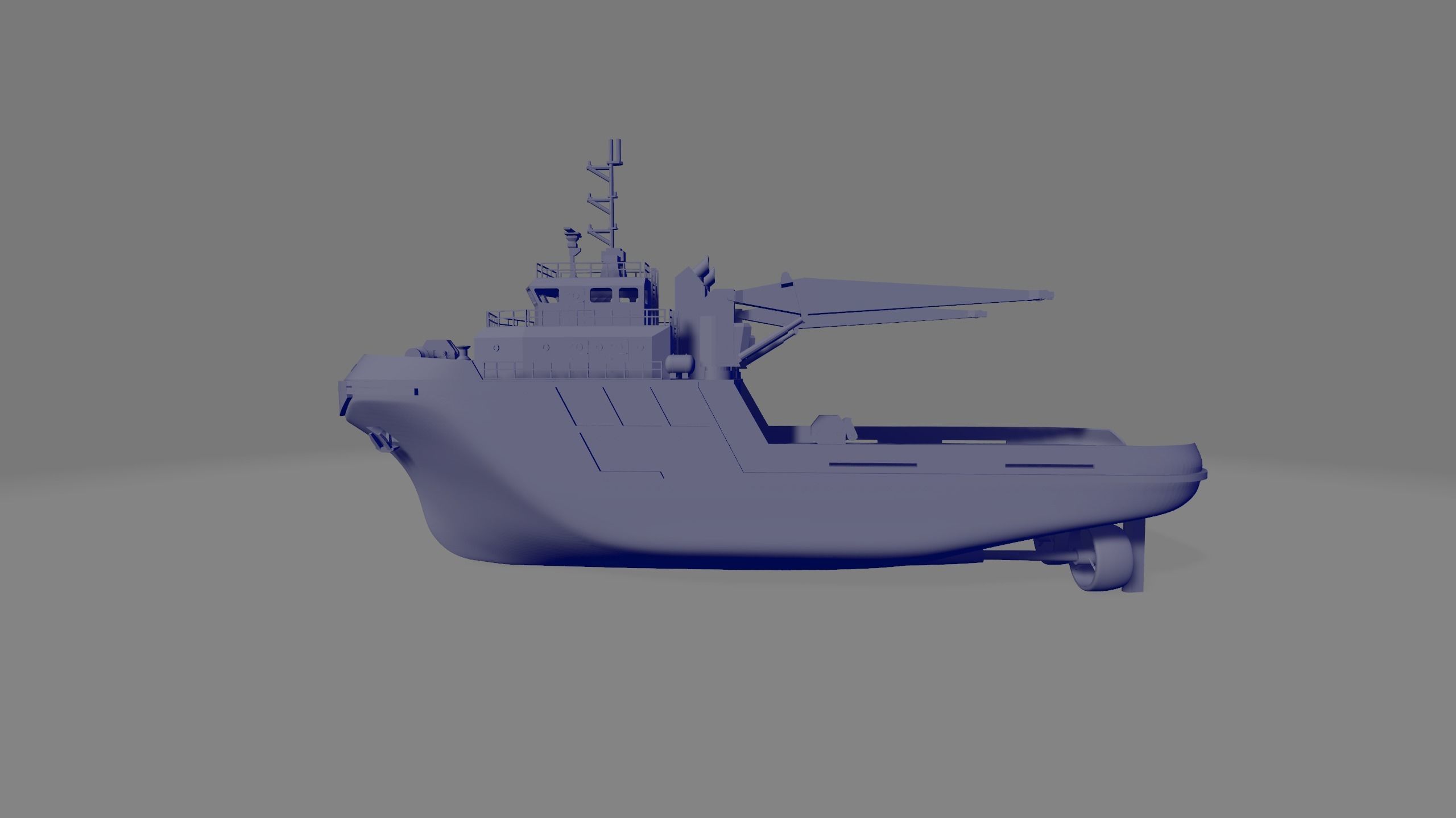 multipurpose tugboat miniature 3D print model_3