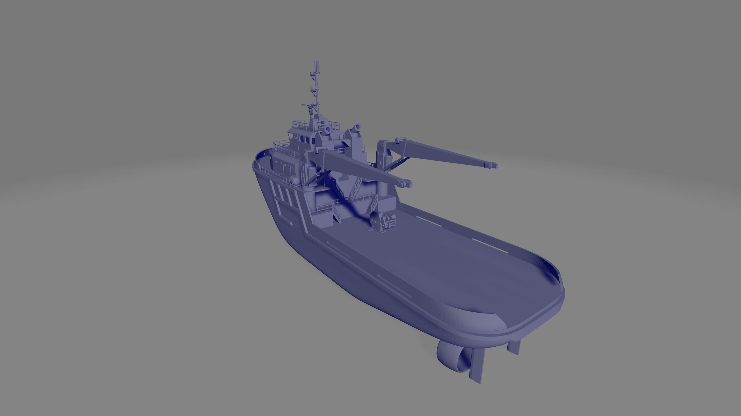 multipurpose tugboat miniature 3D print model_2