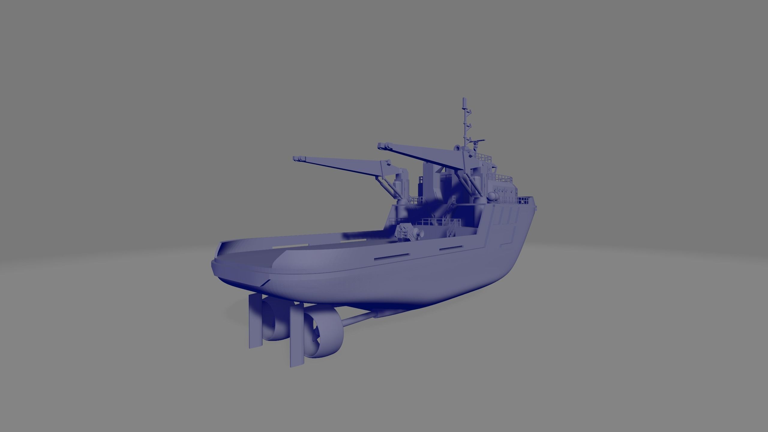 multipurpose tugboat miniature 3D print model_1