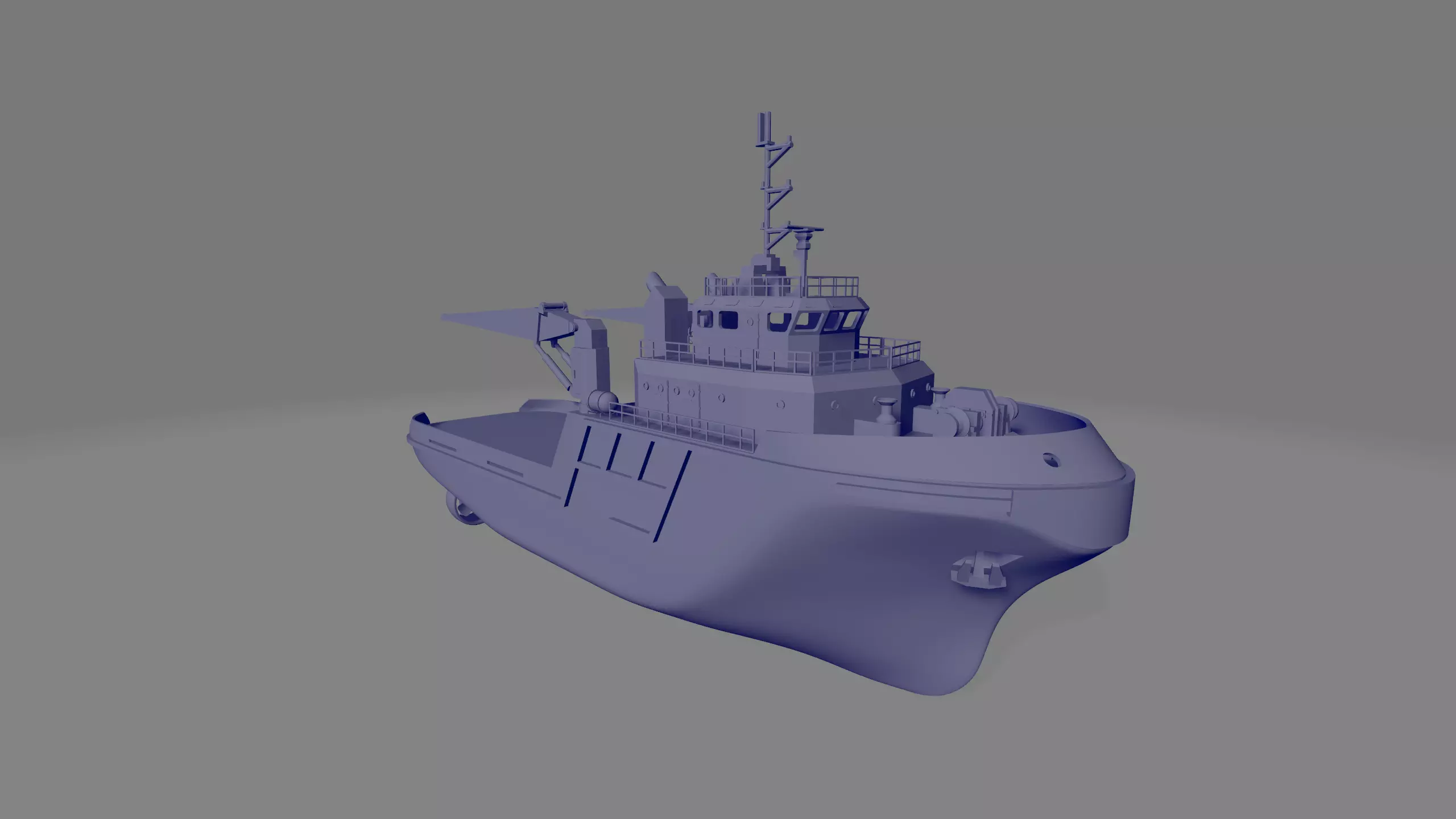 multipurpose tugboat miniature 3D print model_0