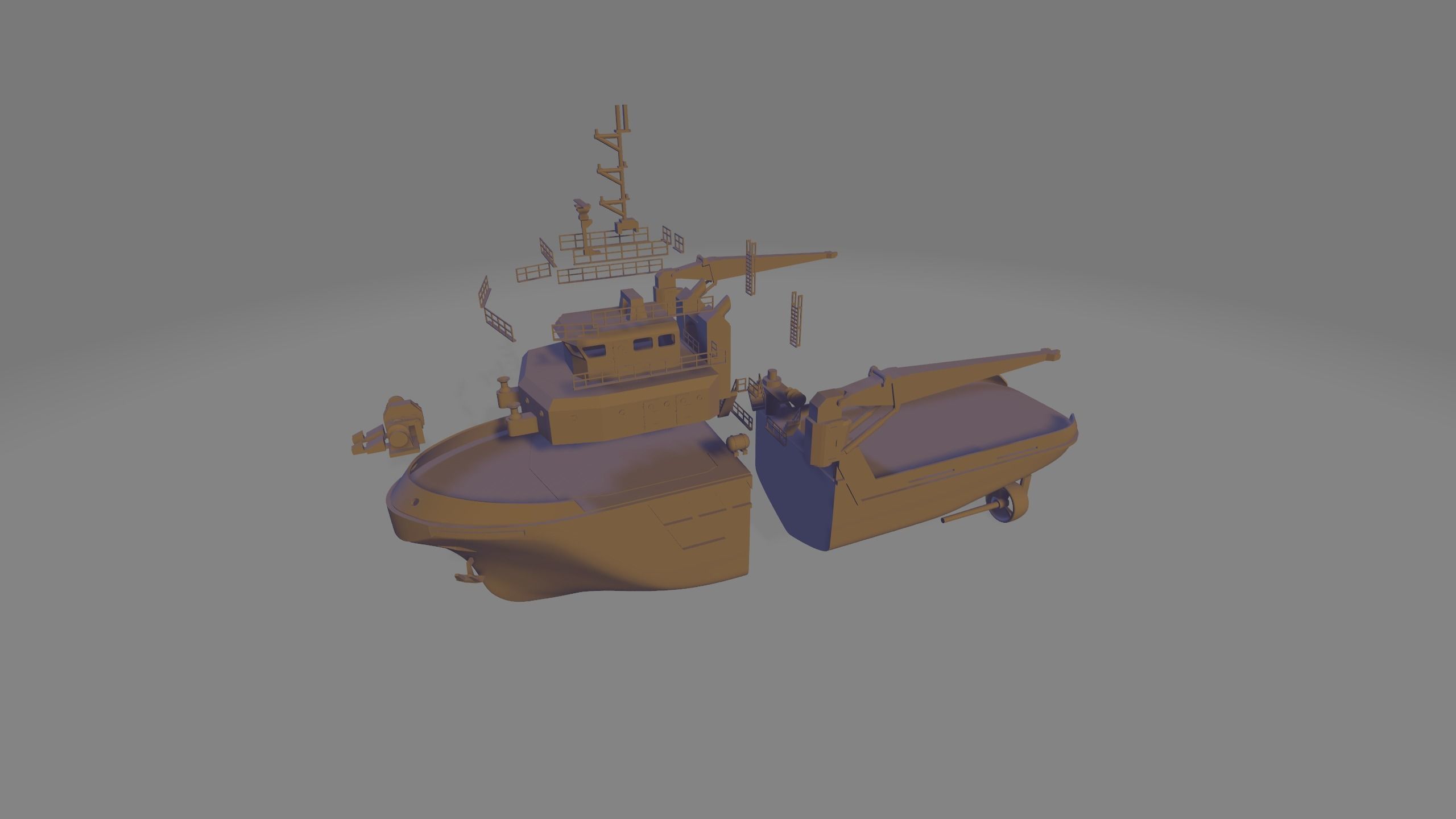 multipurpose tugboat miniature 3D print model_5