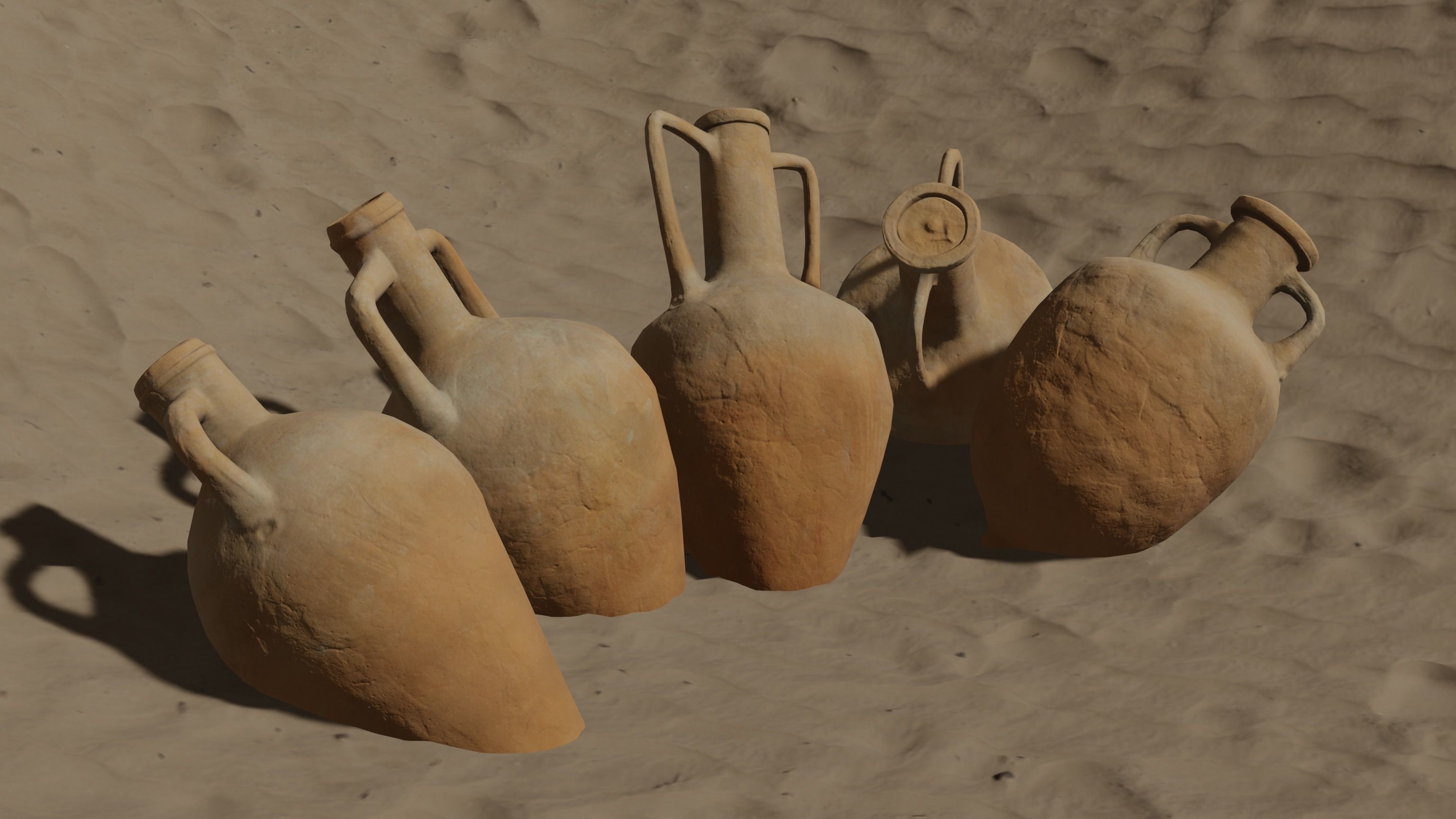 Roman-Greek Amphora Pack Low-poly 3D model_1