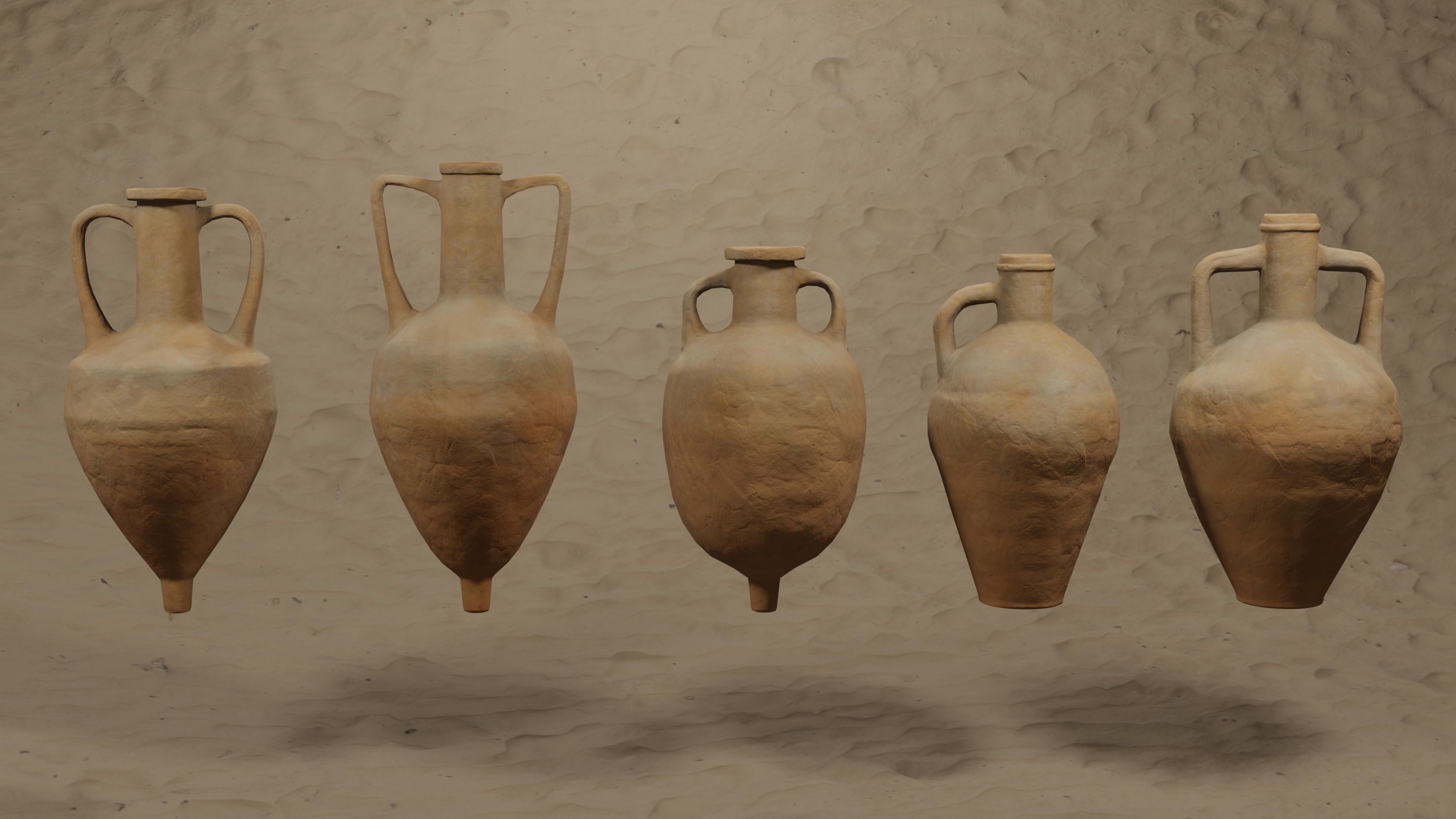 Roman-Greek Amphora Pack Low-poly 3D model_3