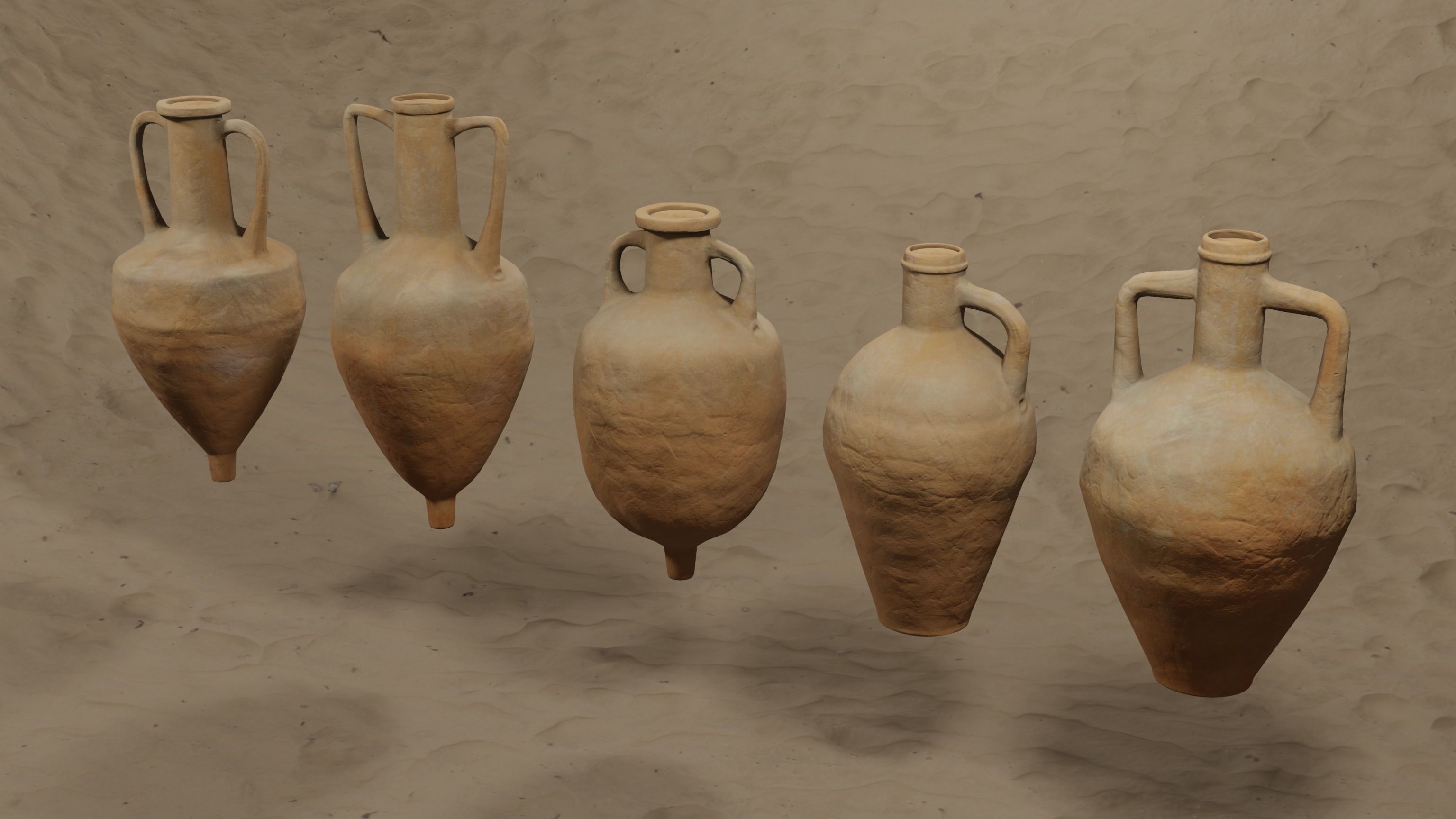 Roman-Greek Amphora Pack Low-poly 3D model_2