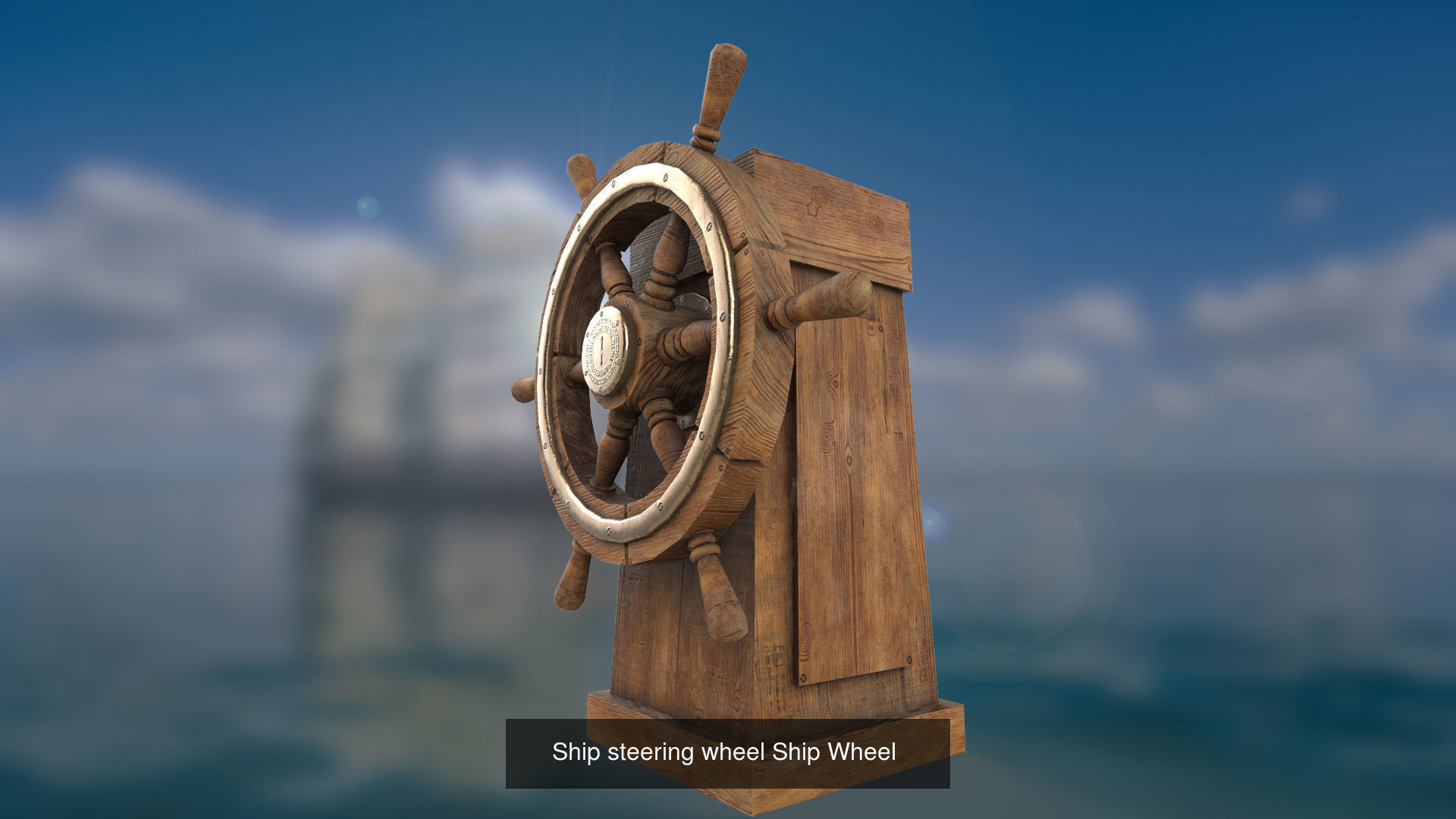 Ship steering wheel Ship Wheel 3D model Low-poly  3D Model Collection_2