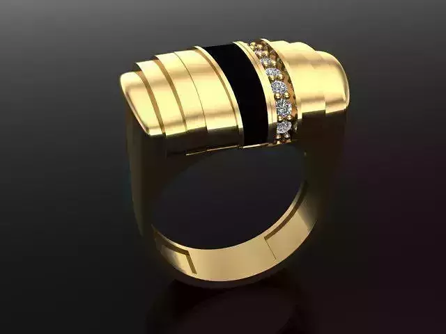  Enameled Fashion Ring