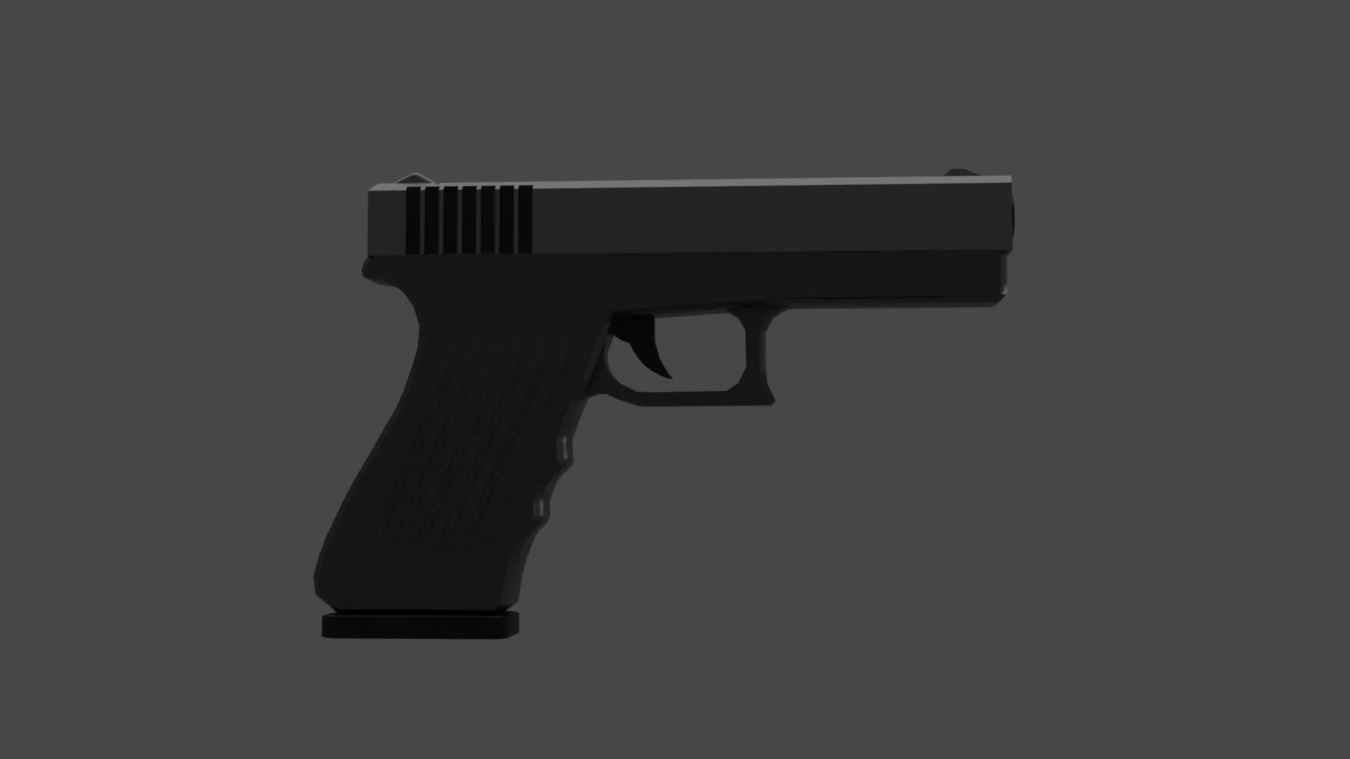 low poly gun Low-poly 3D model_0