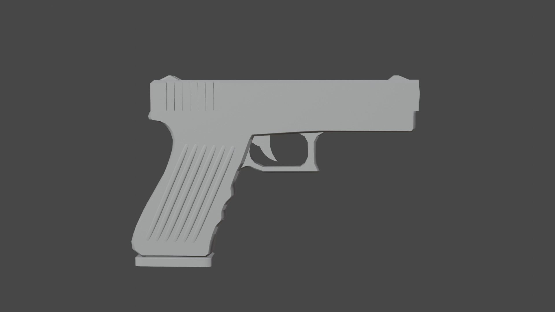 low poly gun Low-poly 3D model_3