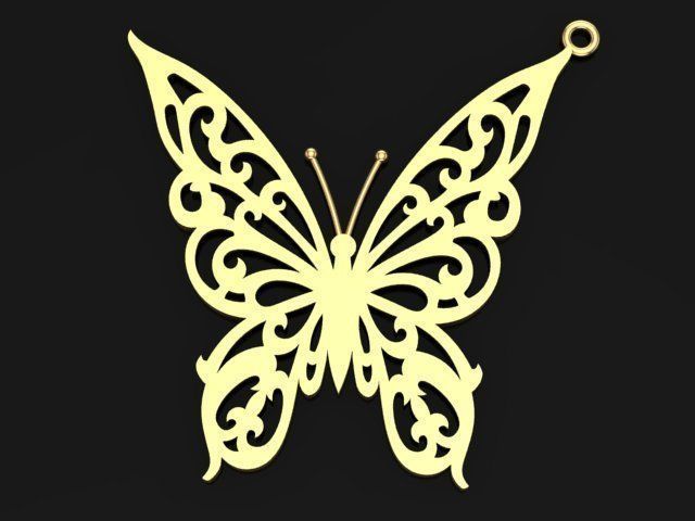 Butterfly Gold Set 3D print model_12