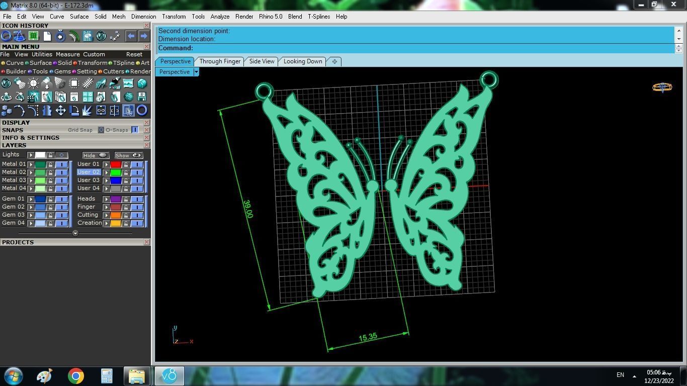 Butterfly Gold Set 3D print model_8