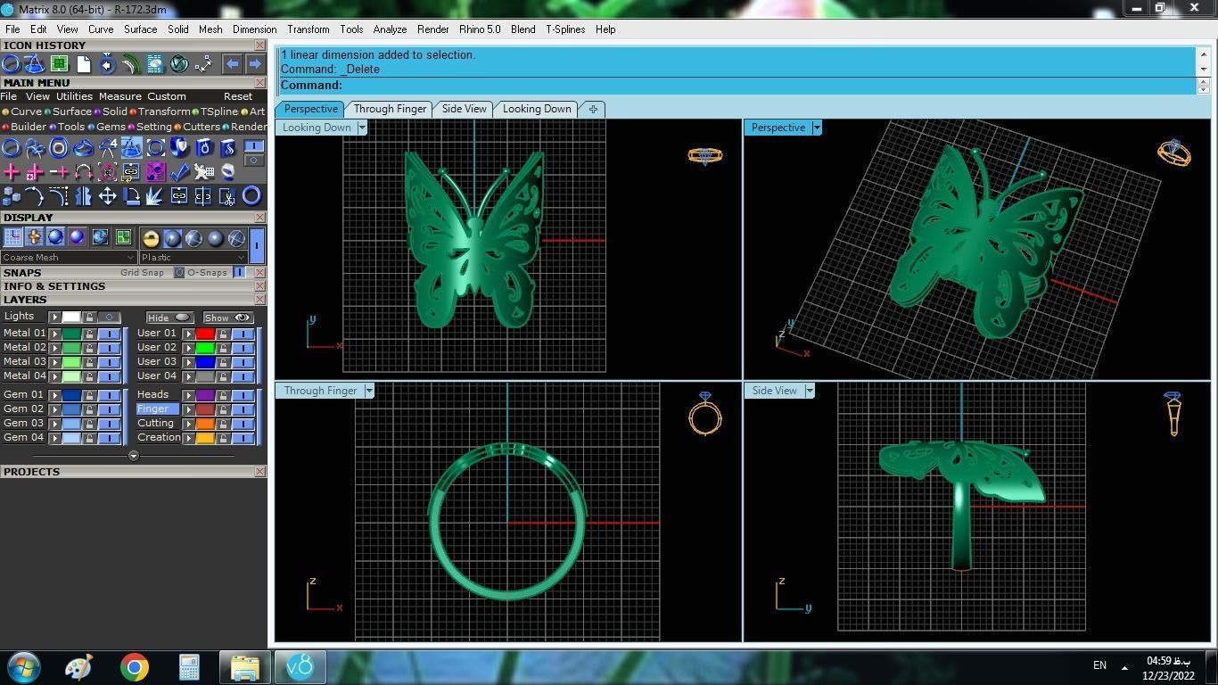 Butterfly Gold Set 3D print model_23