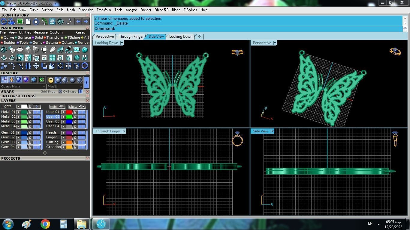 Butterfly Gold Set 3D print model_10