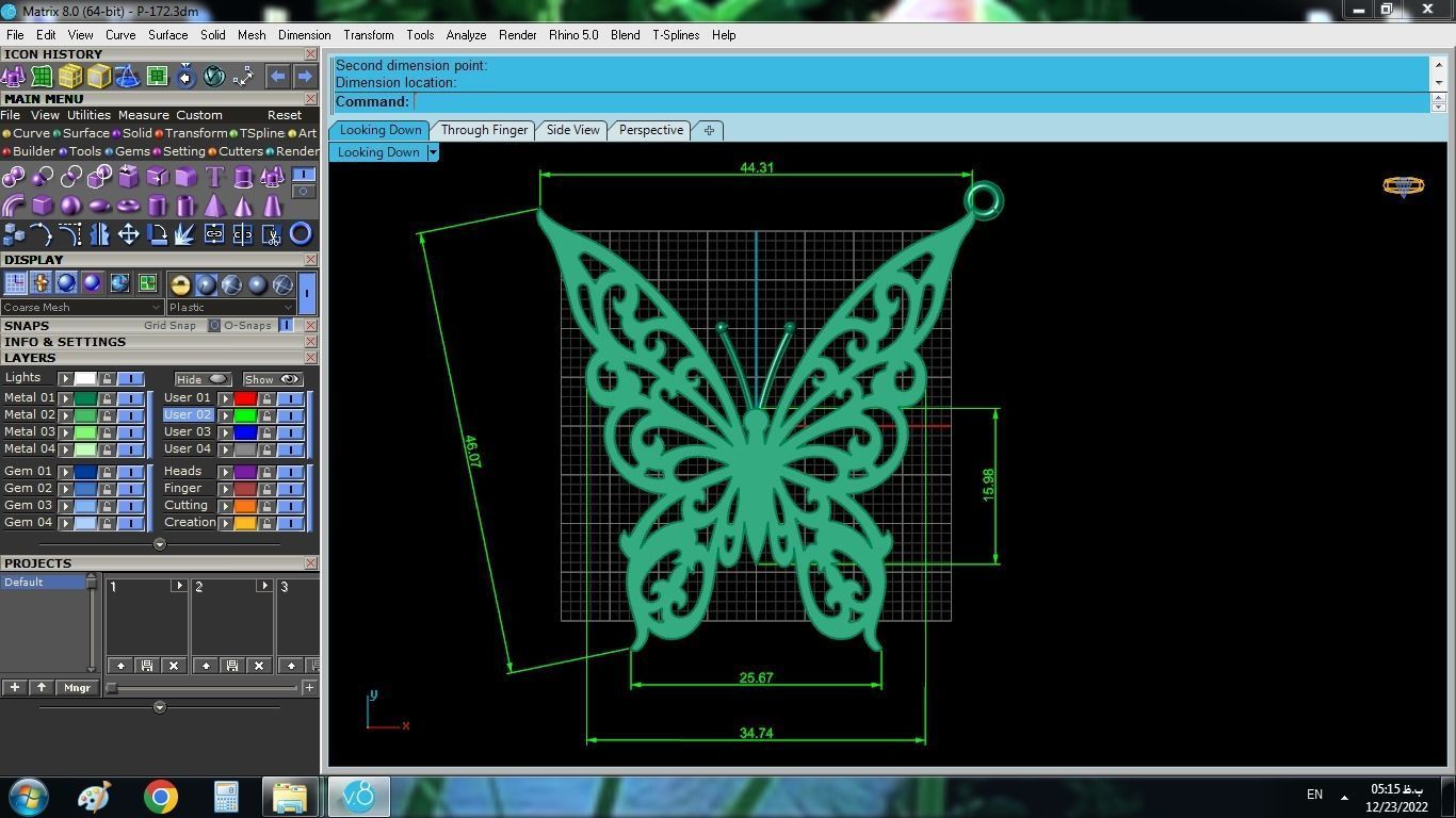 Butterfly Gold Set 3D print model_15