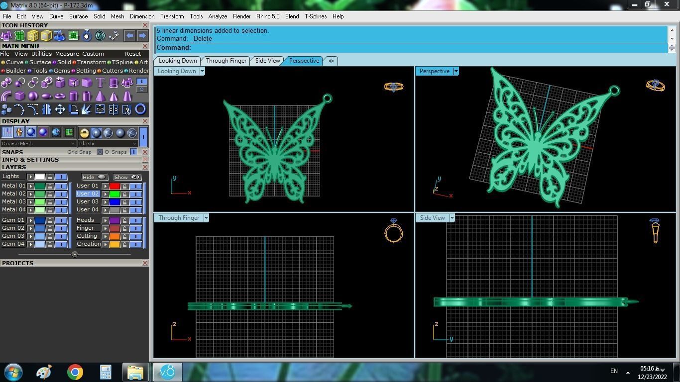 Butterfly Gold Set 3D print model_17