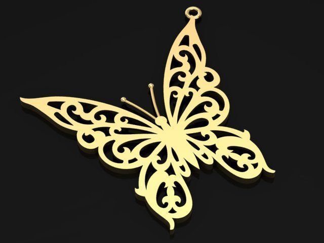 Butterfly Gold Set 3D print model_13