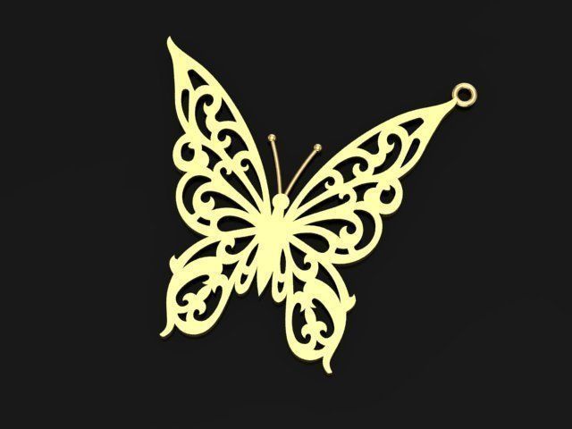 Butterfly Gold Set 3D print model_14