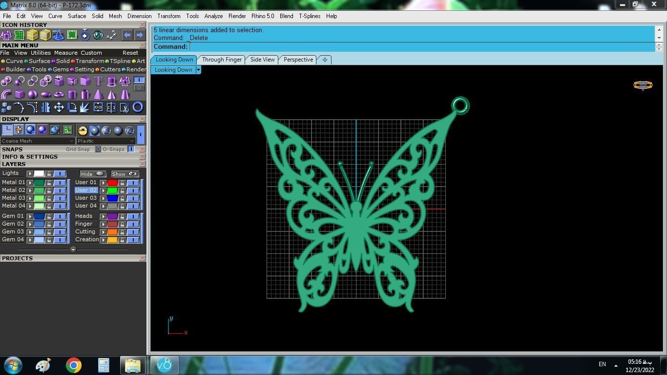 Butterfly Gold Set 3D print model_16