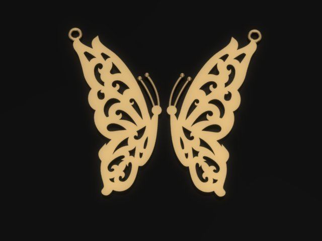 Butterfly Gold Set 3D print model_7