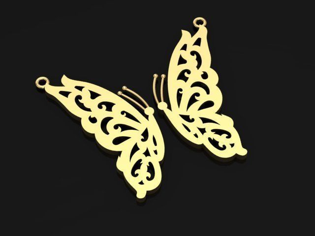 Butterfly Gold Set 3D print model_5