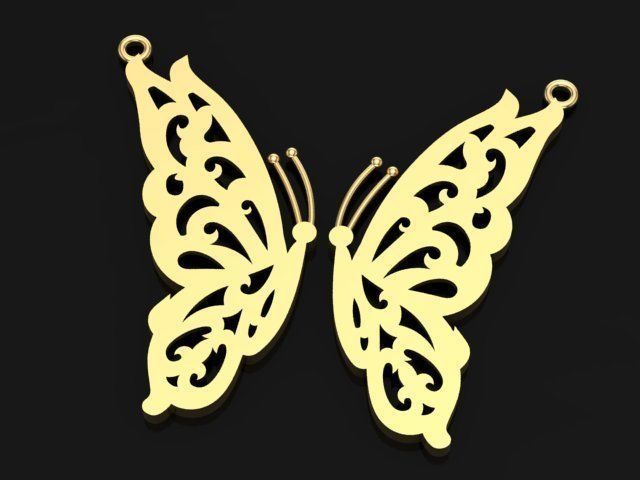 Butterfly Gold Set 3D print model_6