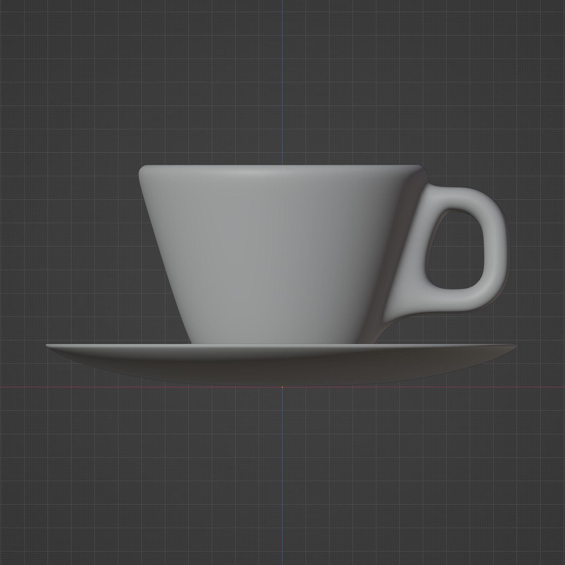 Cup on a plate 3D model_2