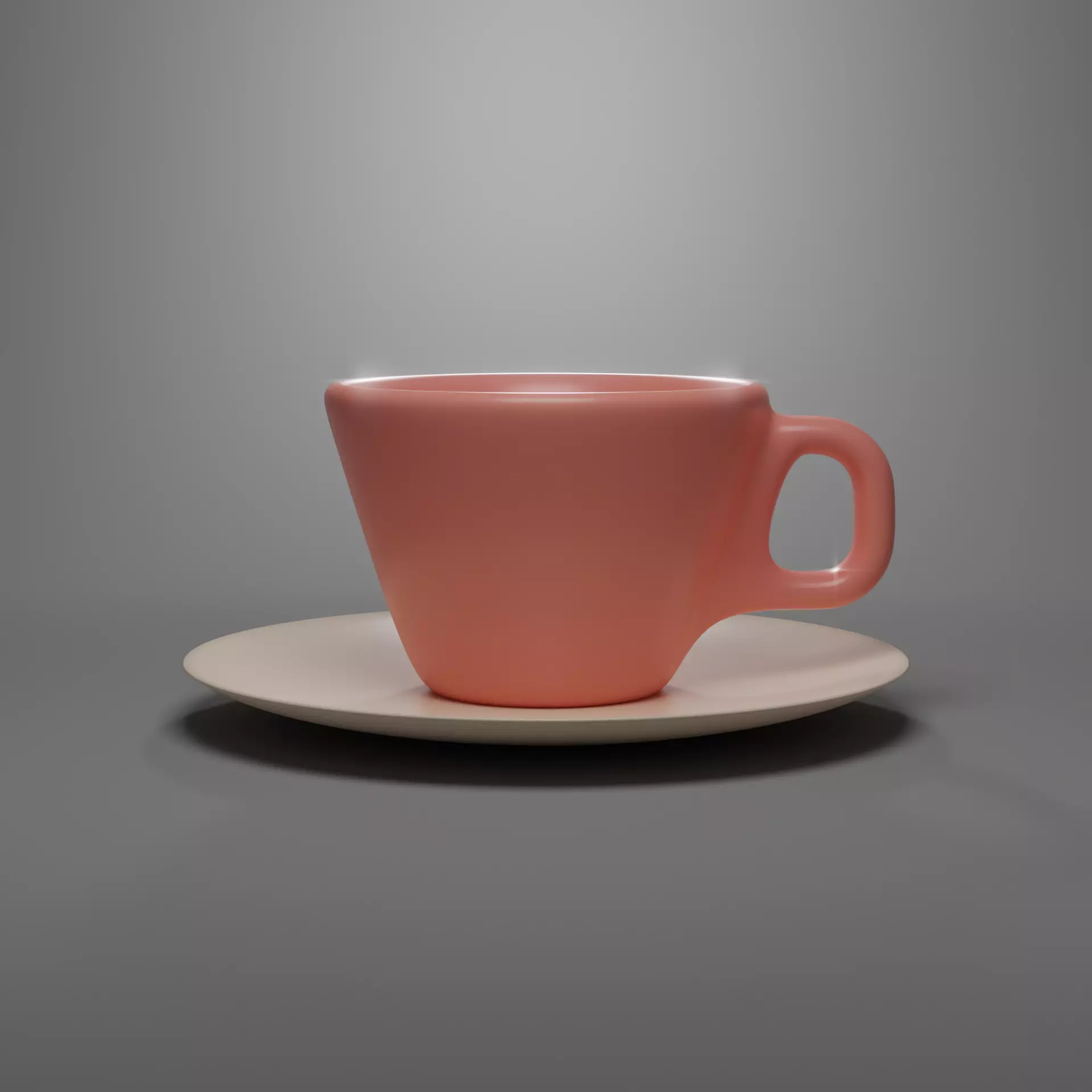 Cup on a plate 3D model_0