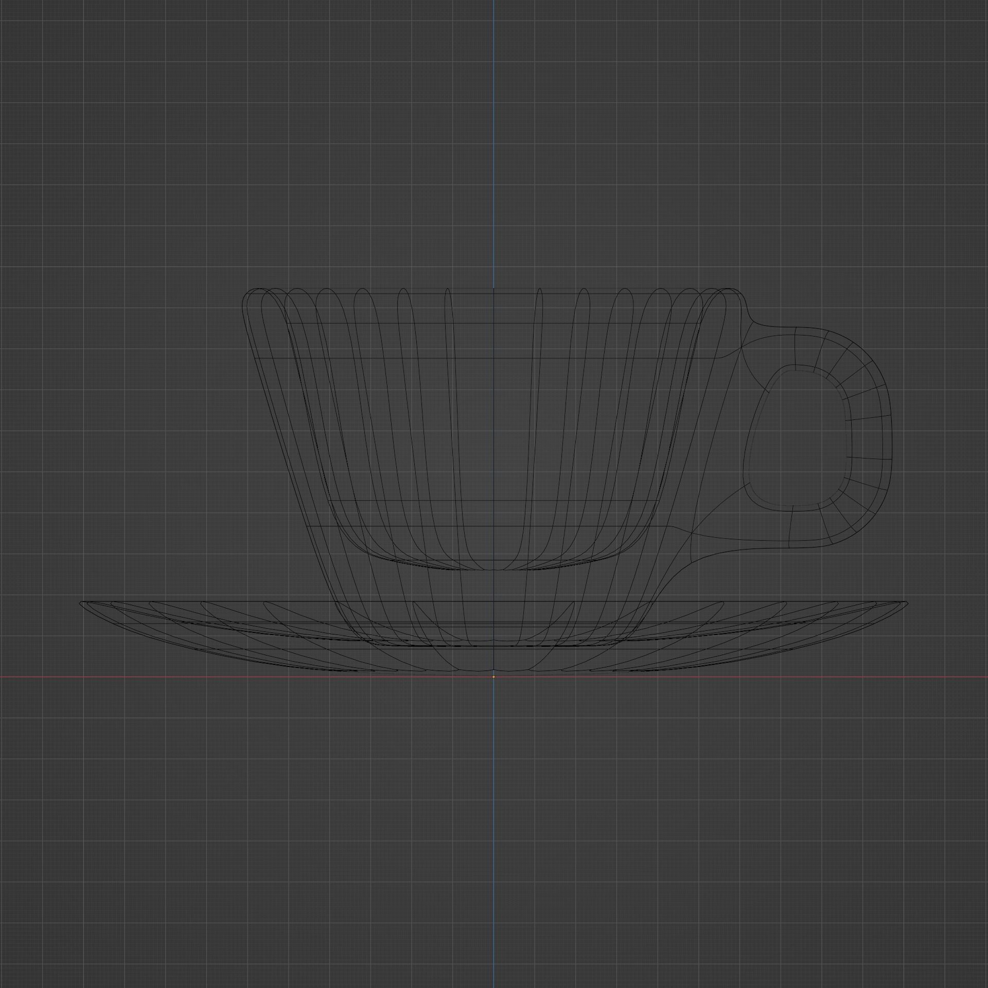 Cup on a plate 3D model_3