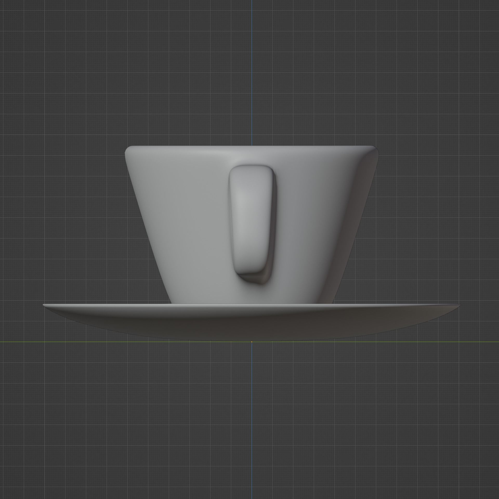 Cup on a plate 3D model_4