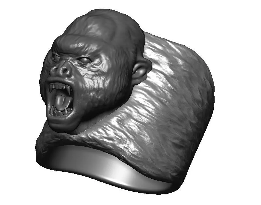 Ring with Gorilla Sculpt 3D print model_0