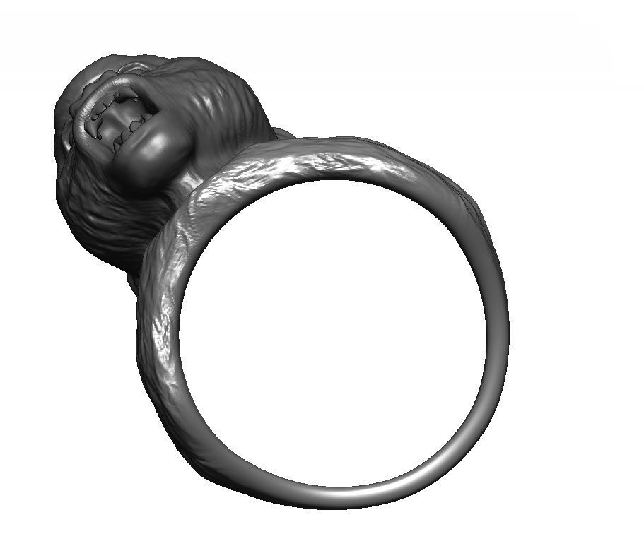 Ring with Gorilla Sculpt 3D print model_3