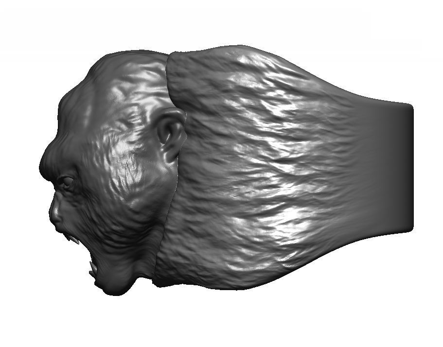Ring with Gorilla Sculpt 3D print model_2