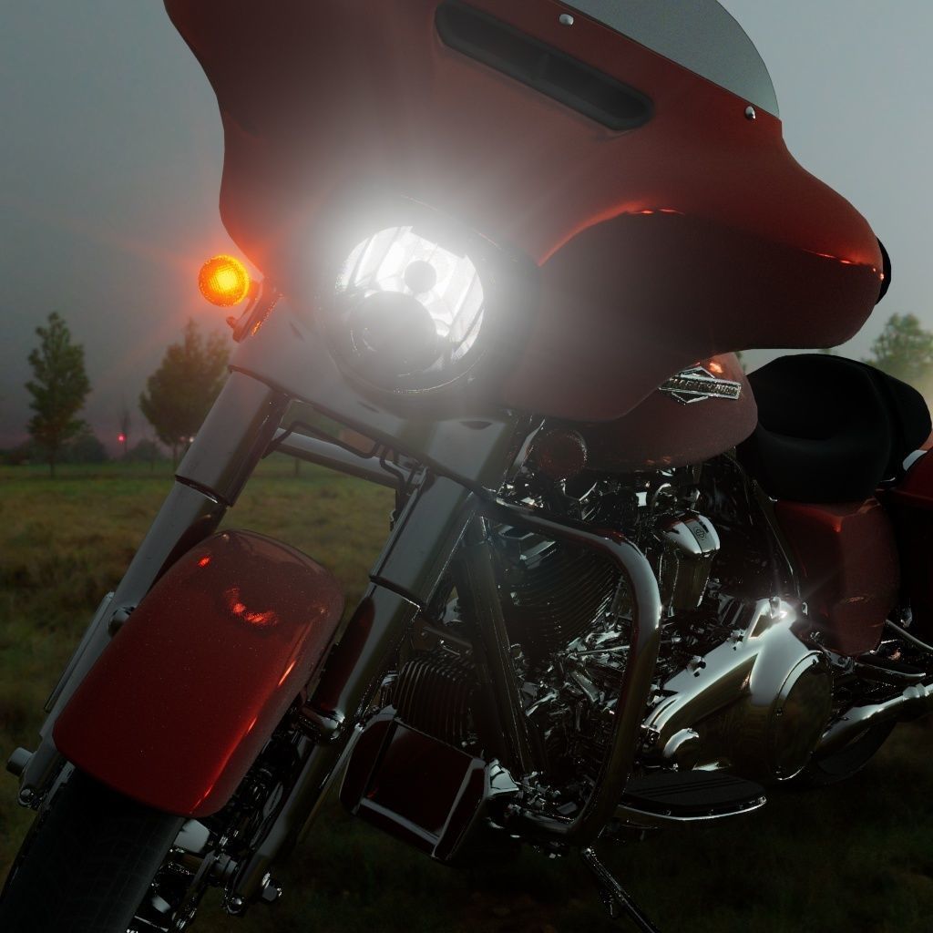 Harley Davidson Street Glide FULLY RIGGED 3D model_11