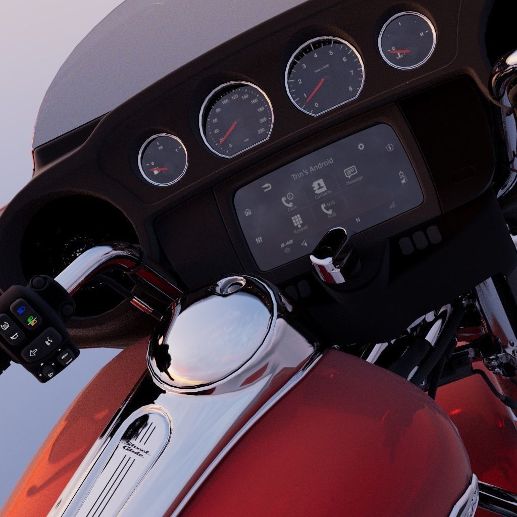 Harley Davidson Street Glide FULLY RIGGED 3D model_6