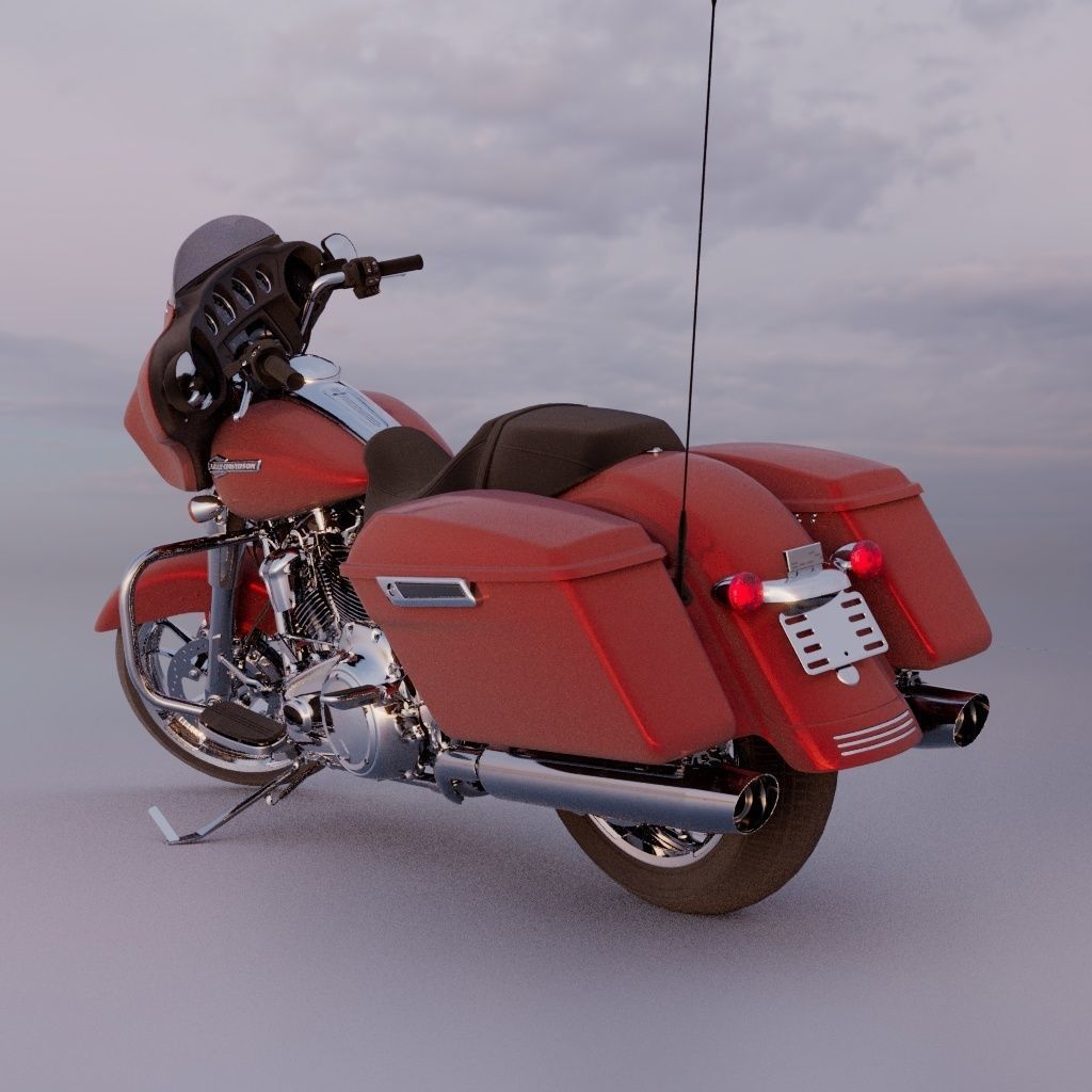 Harley Davidson Street Glide FULLY RIGGED 3D model_3