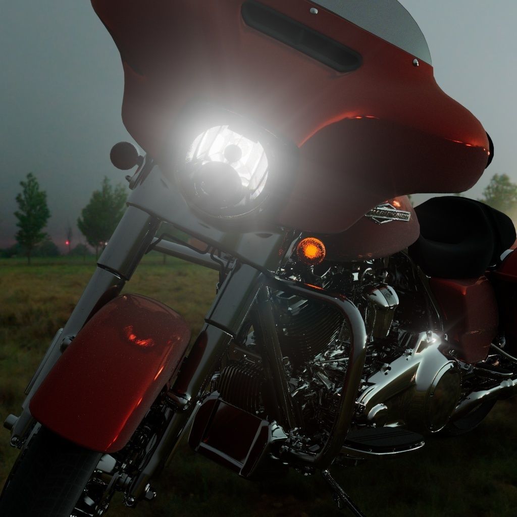 Harley Davidson Street Glide FULLY RIGGED 3D model_12