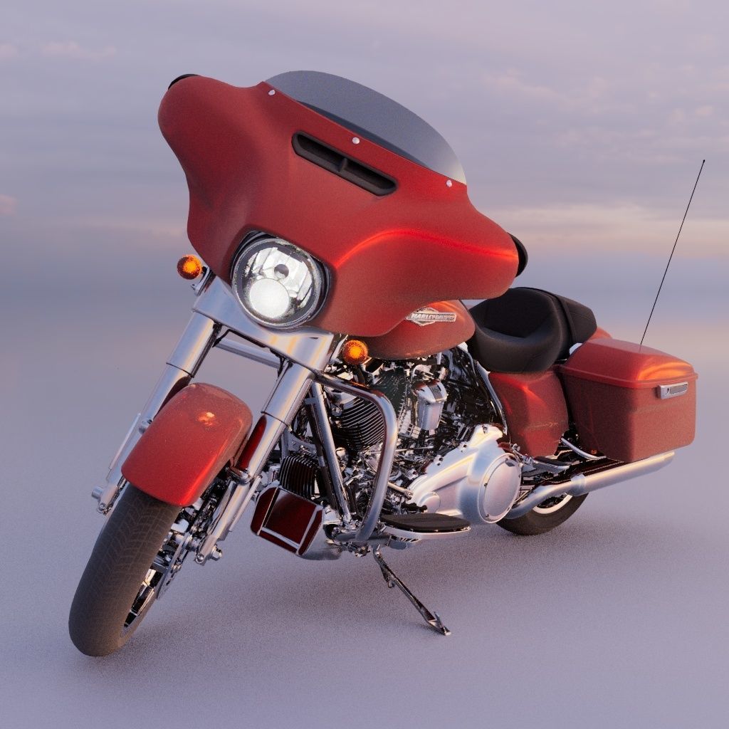 Harley Davidson Street Glide FULLY RIGGED 3D model_2