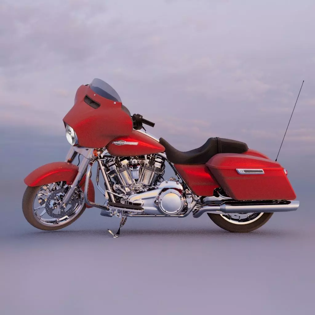 Harley Davidson Street Glide FULLY RIGGED 3D model_0