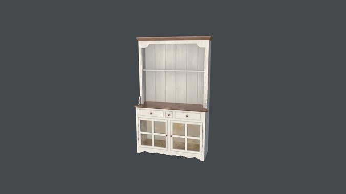 Worn Wooden Cabinet Low-poly 3D model