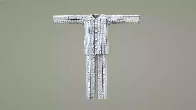 hospital gown patient cartoon patient gown 3D model