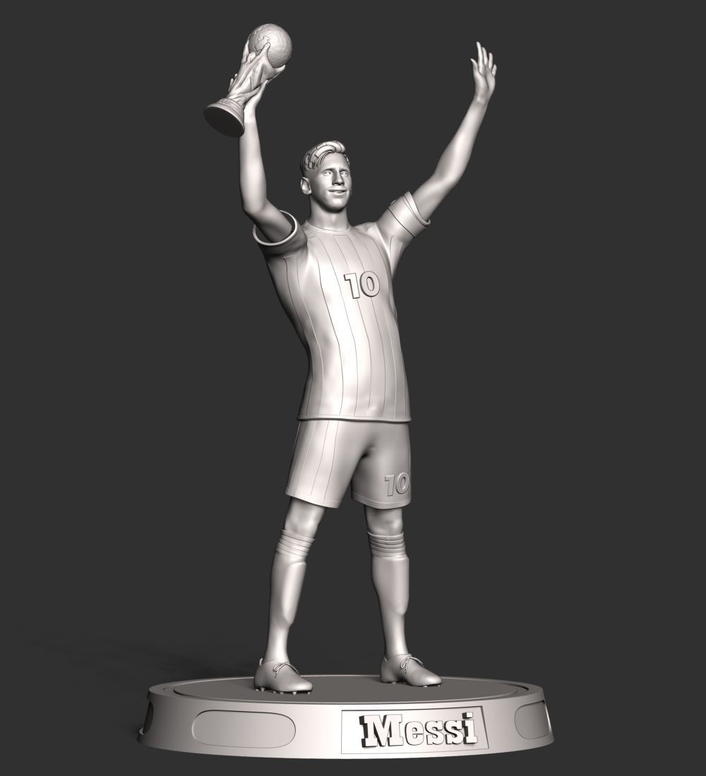 Messi argentina soccer player holding trophy 3D print model_21