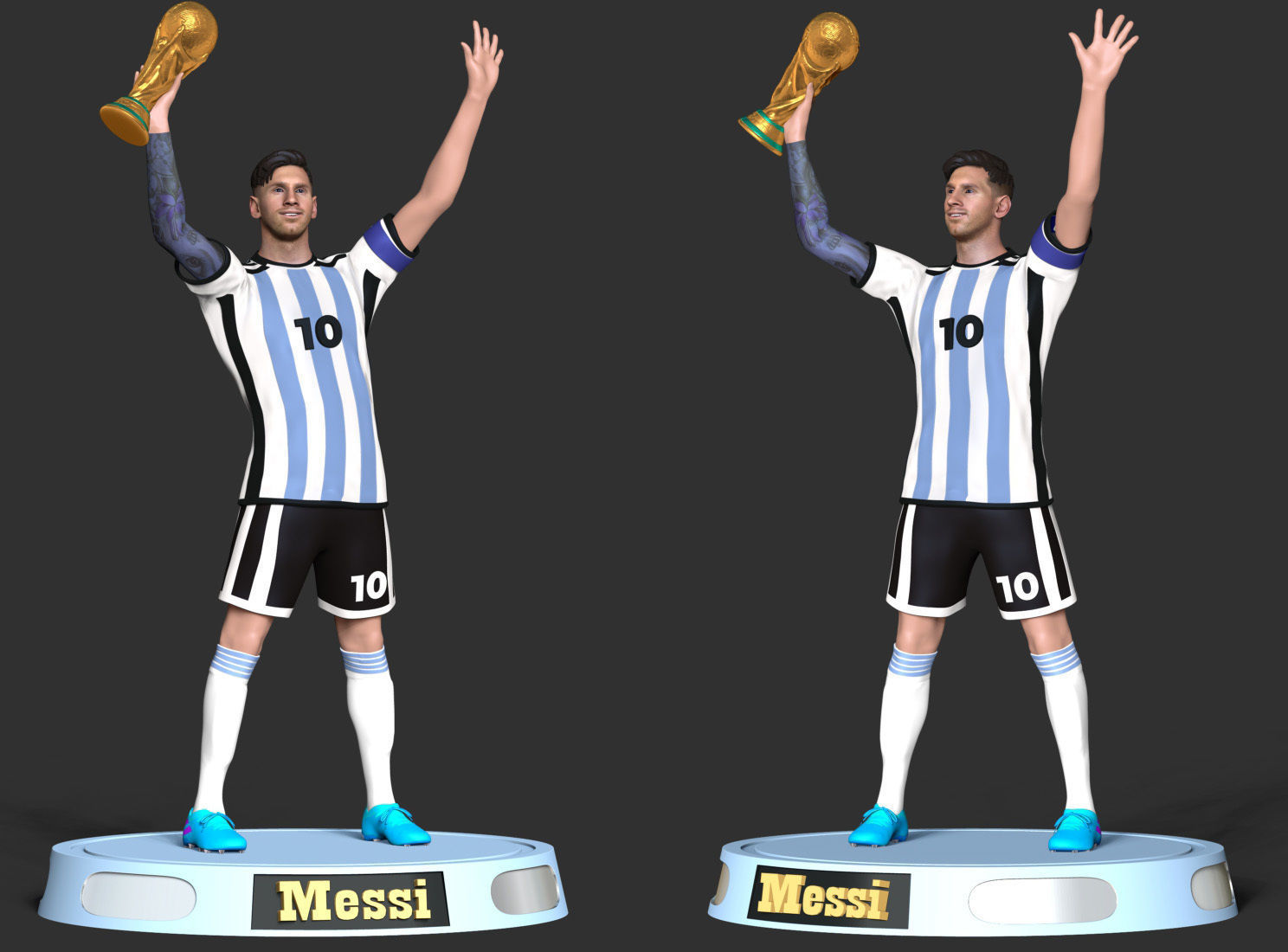 Messi argentina soccer player holding trophy 3D print model_5