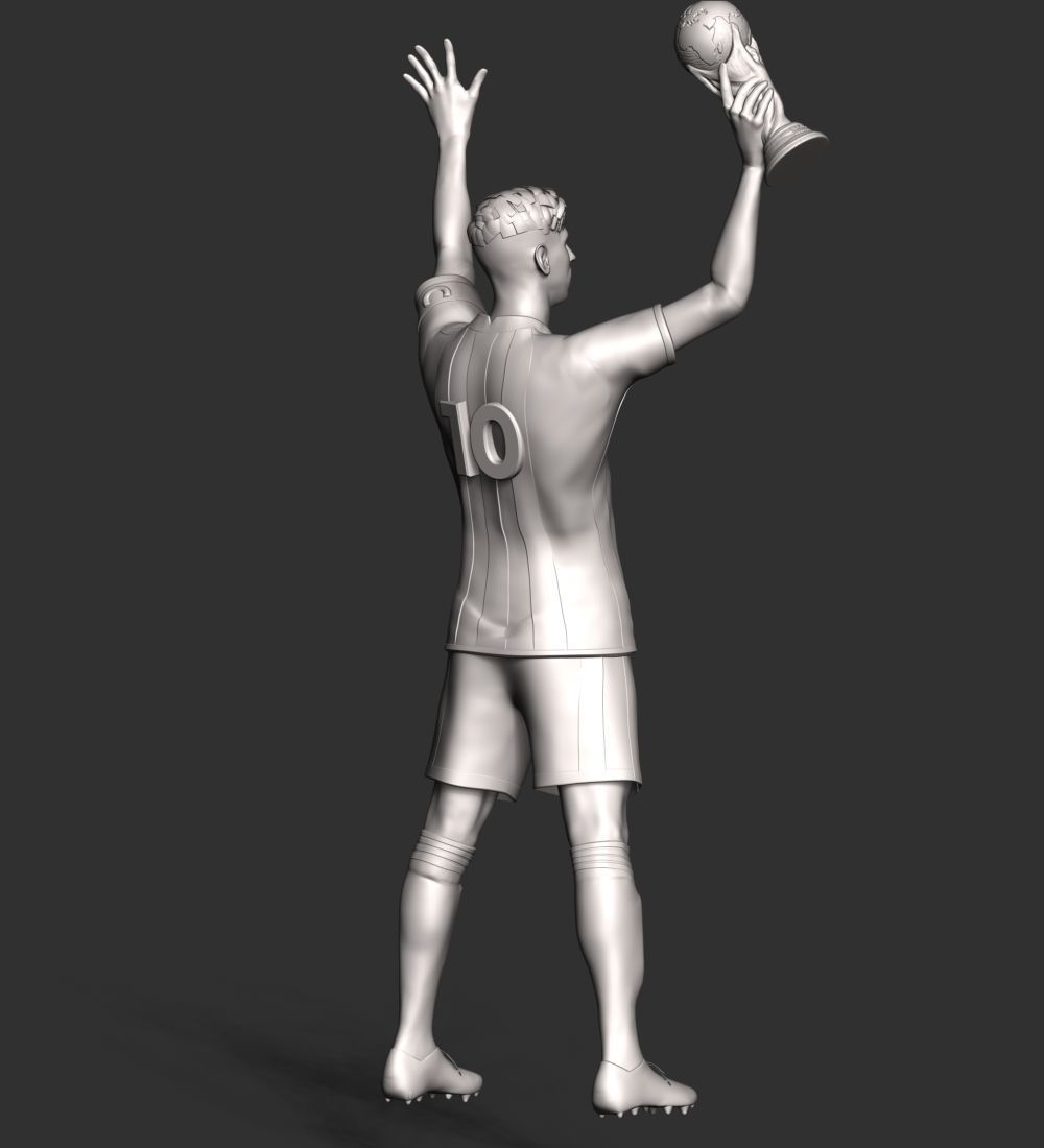 Messi argentina soccer player holding trophy 3D print model_26