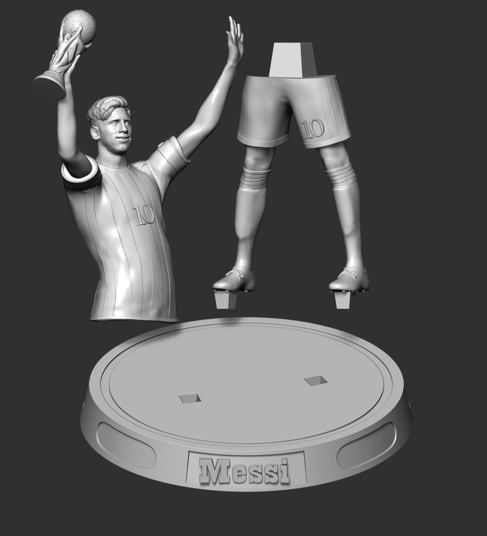 Messi argentina soccer player holding trophy 3D print model_27