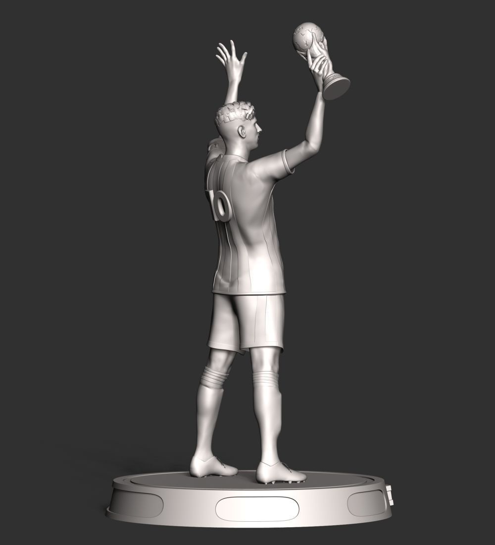Messi argentina soccer player holding trophy 3D print model_22
