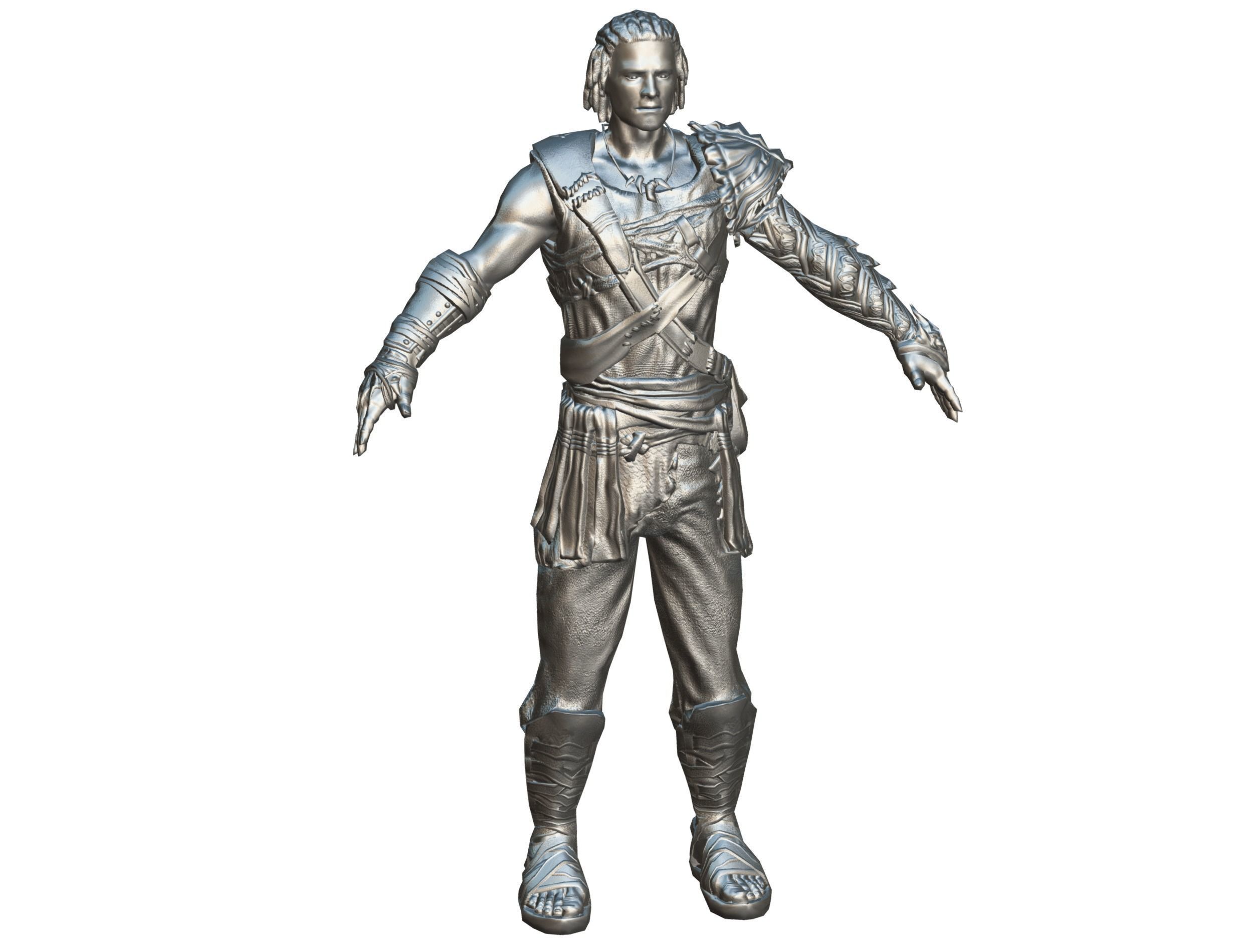 Low Poly Stem Punk Male Character Low-poly 3D model_22